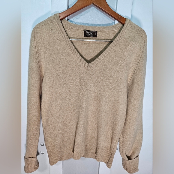 Thane 100% 2 Ply Men’s Cashmere V Neck Sweater Scotland Sz XL - Picture 1 of 13